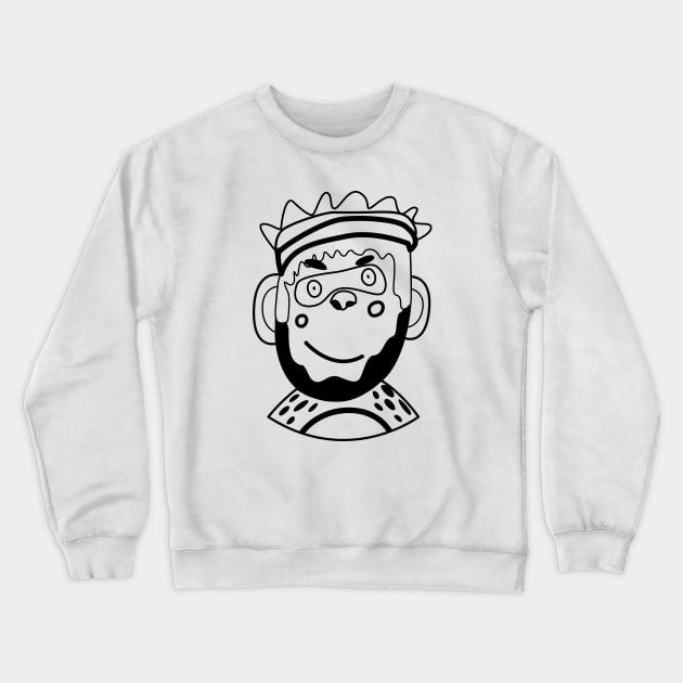 Monkey hippy Crewneck Sweatshirt by Olga_kart